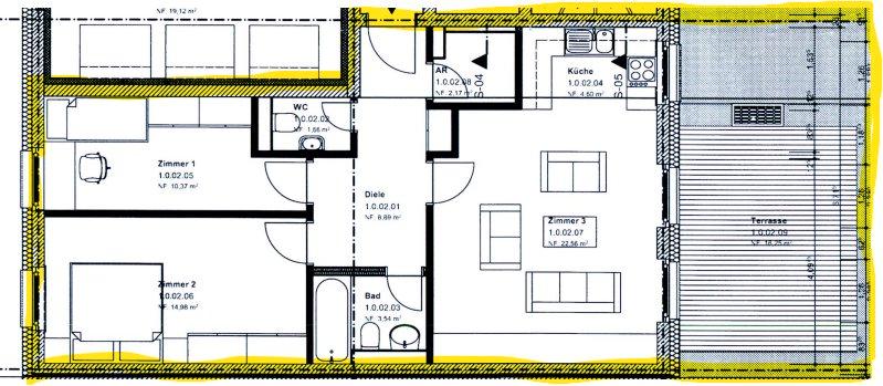 Erdgeschoßwohnung Berlin Friedrichshain-Kreuzberg - 3 Zimmer, 76 m&sup2;, 550.000&euro; | Angebot:26973992