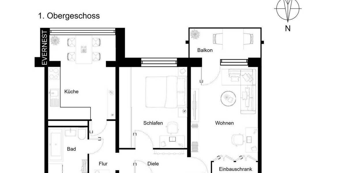 Etagenwohnung Berlin Friedrichshain - 2 Zimmer, 62 m&sup2;, 420.000&euro; | Angebot:26499863