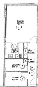 Etagenwohnung Berlin Westend - 1.5 Zimmer, 44 m&sup2;, 684&euro; | Angebot:27082912