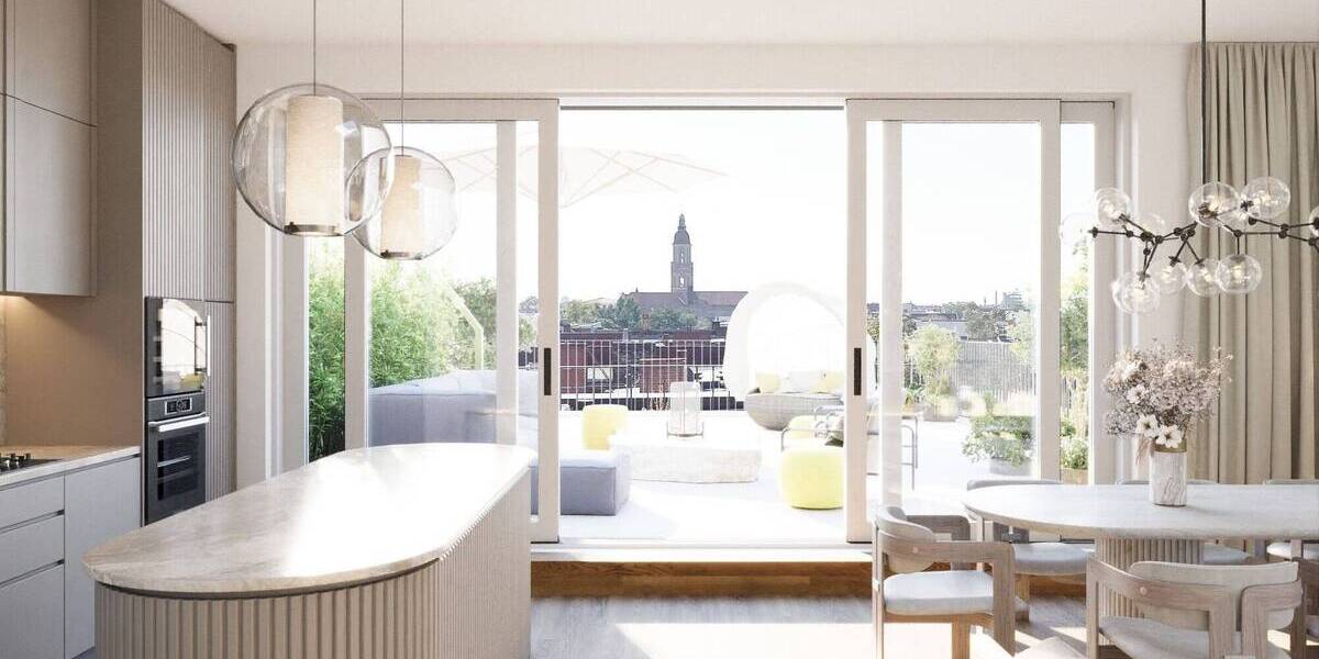 Sonniges Penthouse mit ca. 50m² SüdWest Terrasse und Panoramablick 3 zimmer