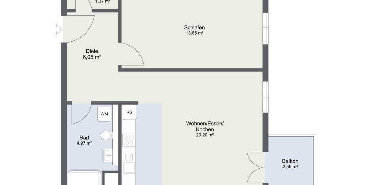 Etagenwohnung Berlin Steglitz - 2 Zimmer, 47 m&sup2;, 360.000&euro; | Angebot:26105859