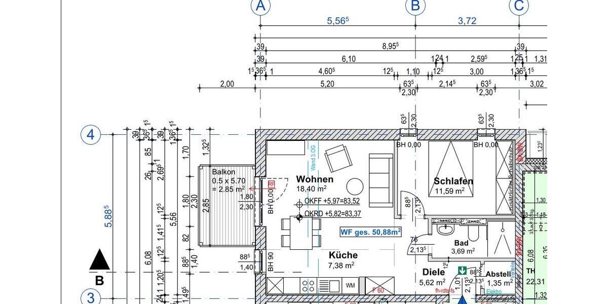 Etagenwohnung Ahrensfelde - 2 Zimmer, 53 m&sup2;, 950&euro; | Angebot:24523278