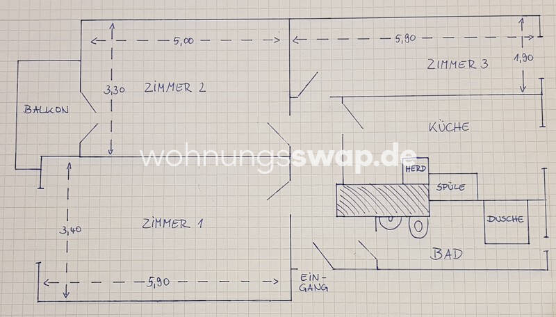 Etagenwohnung Berlin Weißensee - 3 Zimmer, 68 m&sup2;, 500&euro; | Angebot:26030891