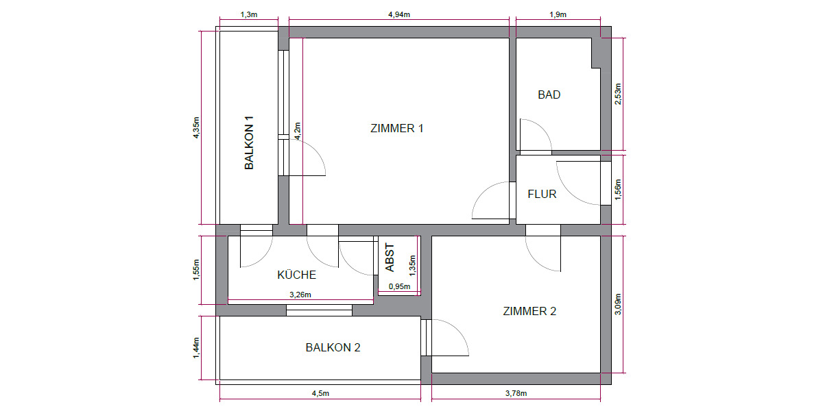 Etagenwohnung Berlin Zehlendorf - 2 Zimmer, 52 m&sup2;, 262.000&euro; | Angebot:25985466