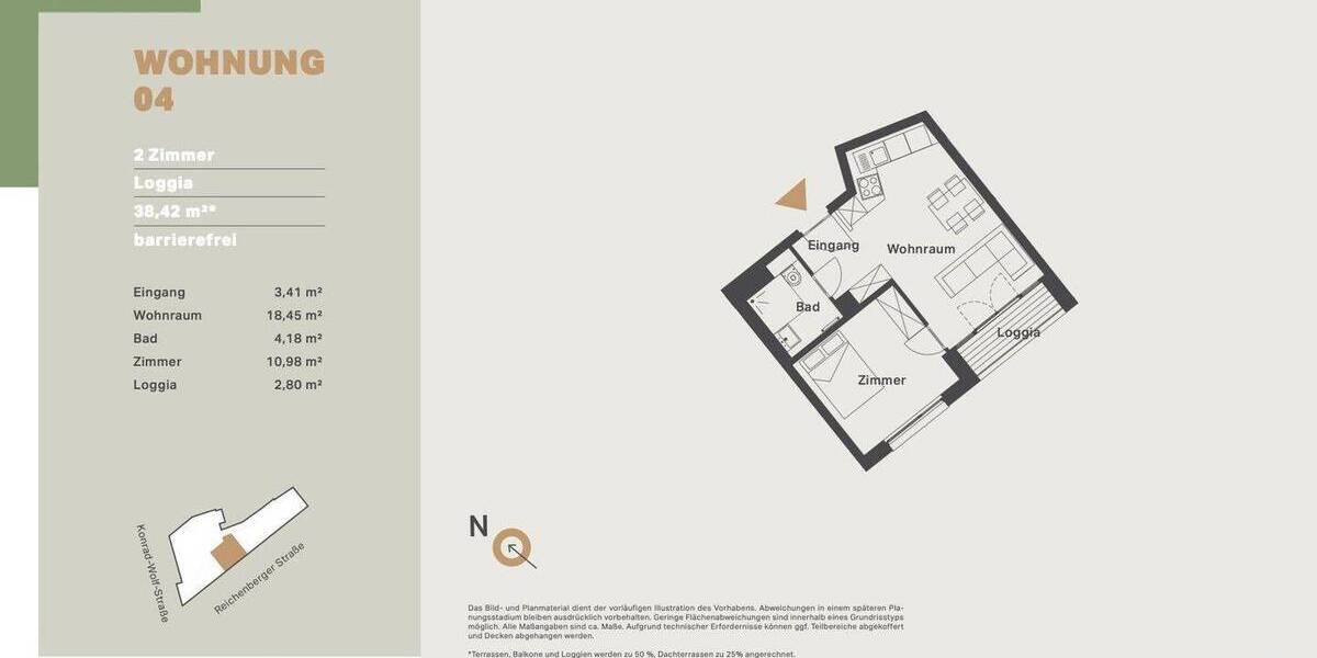 Etagenwohnung Berlin Alt-Hohenschönhausen - 2 Zimmer, 38 m&sup2;, 275.000&euro; | Angebot:26219814