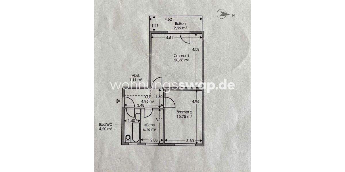 Etagenwohnung Berlin Gesundbrunnen - 2 Zimmer, 56 m&sup2;, 386&euro; | Angebot:25958264