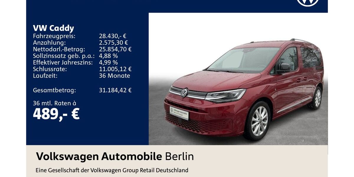 VW Caddy 85.925 km 28.430 &euro; Berlin 12681