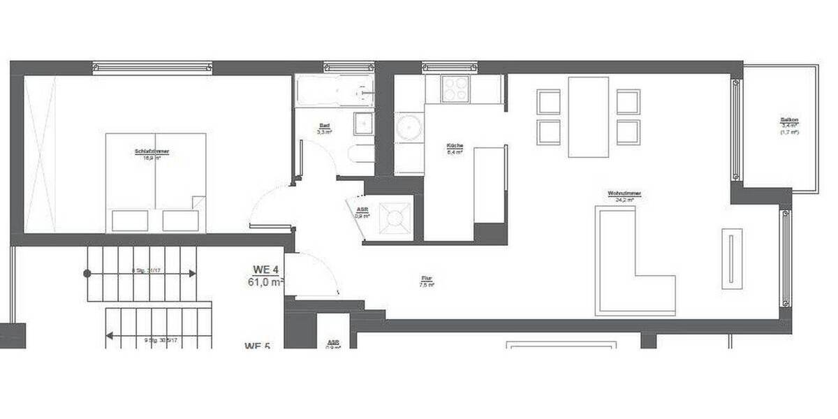 Etagenwohnung Berlin Steglitz - 2 Zimmer, 61 m&sup2;, 458.000&euro; | Angebot:25984608