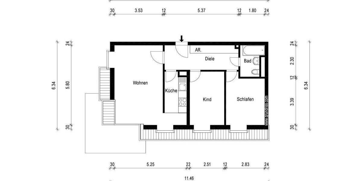 Dachgeschoßwohnung Berlin Pankow - 3 Zimmer, 55 m&sup2;, 249.000&euro; | Angebot:23699171