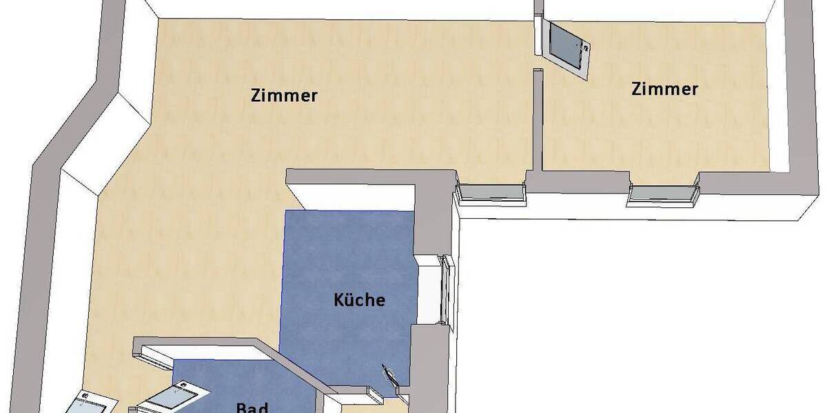 Etagenwohnung Berlin Tempelhof - 2 Zimmer, 57 m&sup2;, 219.000&euro; | Angebot:26540181