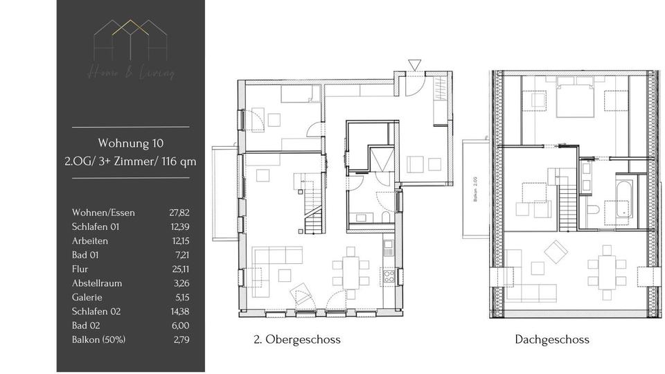 Maisonettenwohnung Kleinmachnow - 3.5 Zimmer, 116 m&sup2;, 2.630&euro; | Angebot:26631448