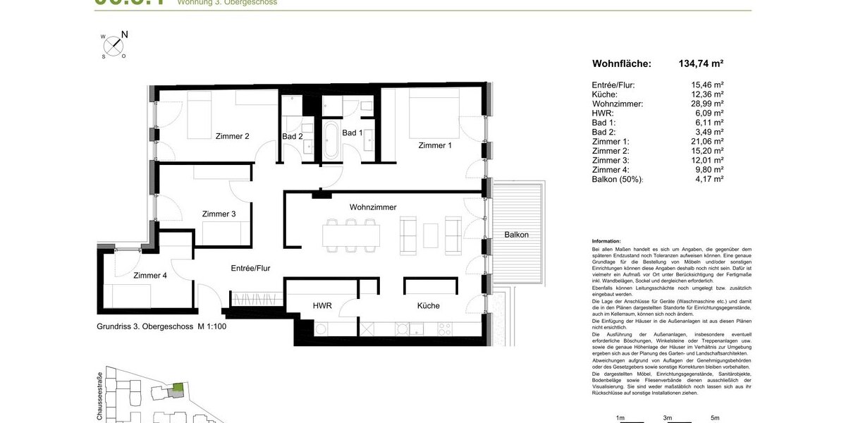 Gute Rendite! Vermietete Wohnung mit Grünblick in geschlossener Eigentumsanlage, nahe BND + Charité - Etagenwohnung Berlin Mitte | Angebot:25884193