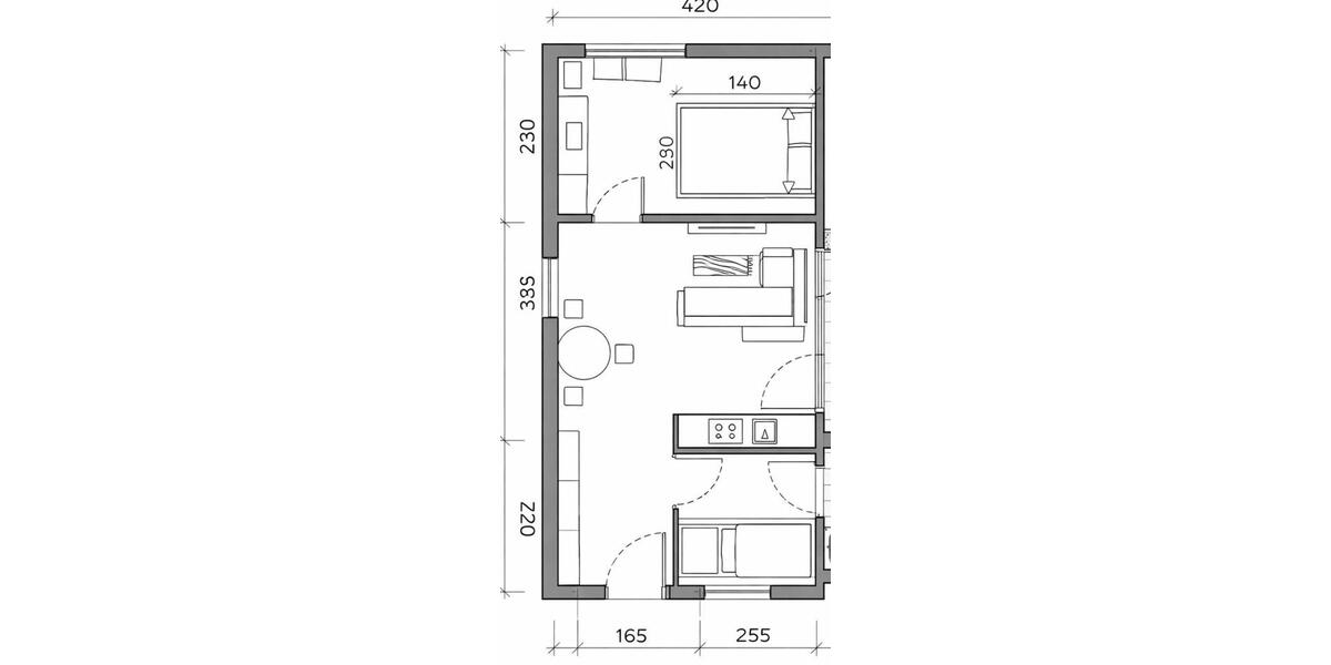 Erdgeschoßwohnung Berlin Friedrichshain-Kreuzberg - 2 Zimmer, 40 m&sup2;, 1.250&euro; | Angebot:24859140