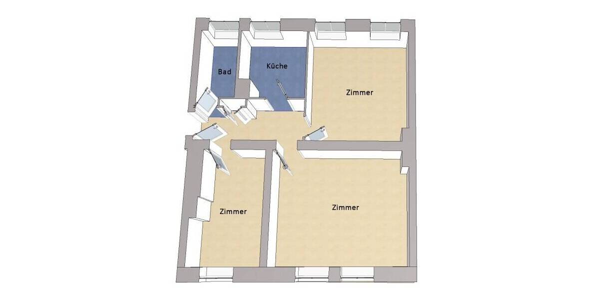 Etagenwohnung Berlin Friedrichshain Friedrichshain - 3 Zimmer, 69 m&sup2;, 437.000&euro; | Angebot:26607063