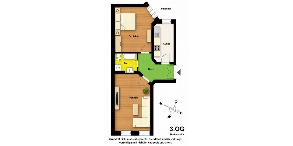 Etagenwohnung Berlin Moabit - 2 Zimmer, 81 m&sup2;, 335.000&euro; | Angebot:26703053