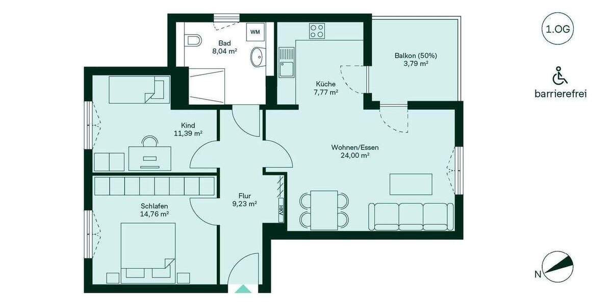 Etagenwohnung Hoppegarten Dahlwitz-Hoppegarten - 3 Zimmer, 78 m&sup2;, 395.900&euro; | Angebot:25938569