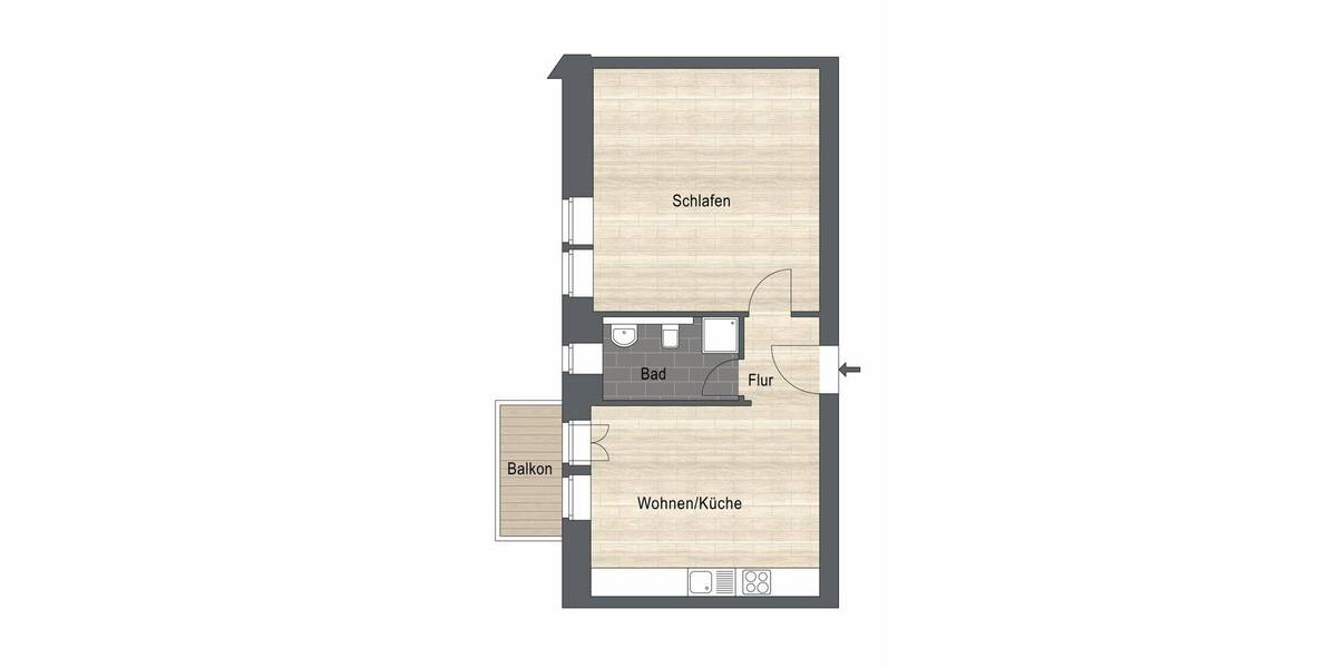 Etagenwohnung Berlin Charlottenburg - 2 Zimmer, 55 m&sup2;, 595.000&euro; | Angebot:26820542