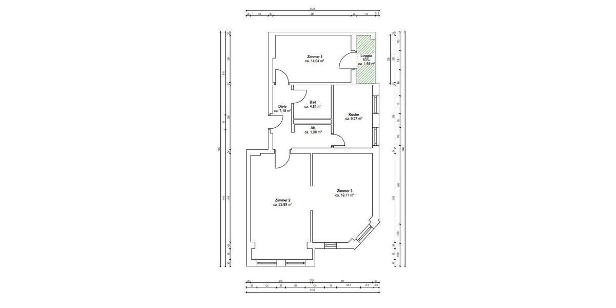 Etagenwohnung Berlin Spandau - 3 Zimmer, 81 m&sup2;, 285.000&euro; | Angebot:26596409
