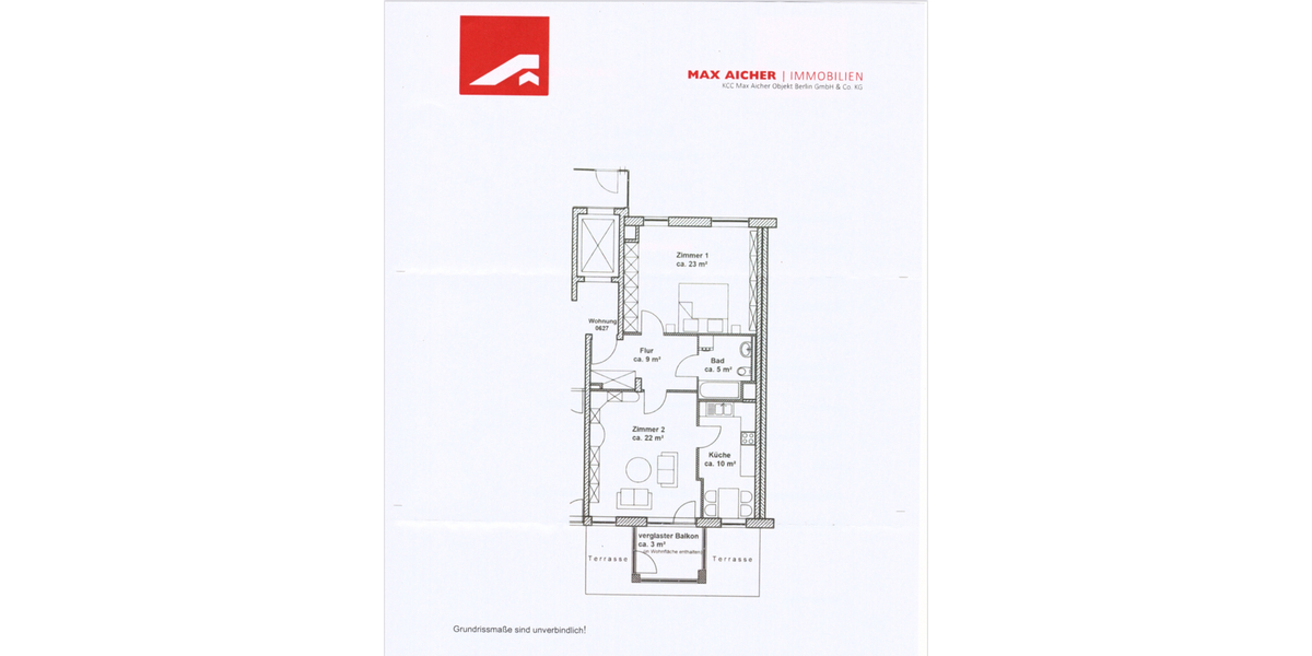 Große 2 Zimmer Wohnung 2 zimmer