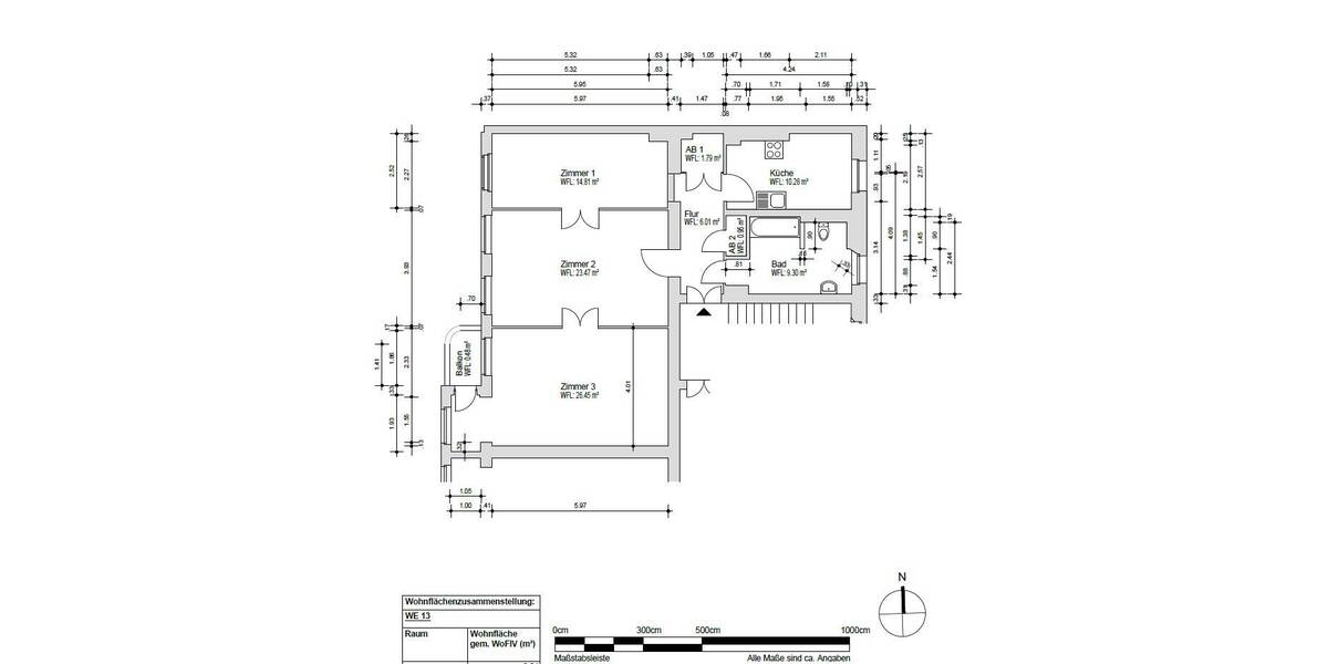 Etagenwohnung Berlin Kreuzberg - 3 Zimmer, 95 m&sup2;, 610.000&euro; | Angebot:25998997