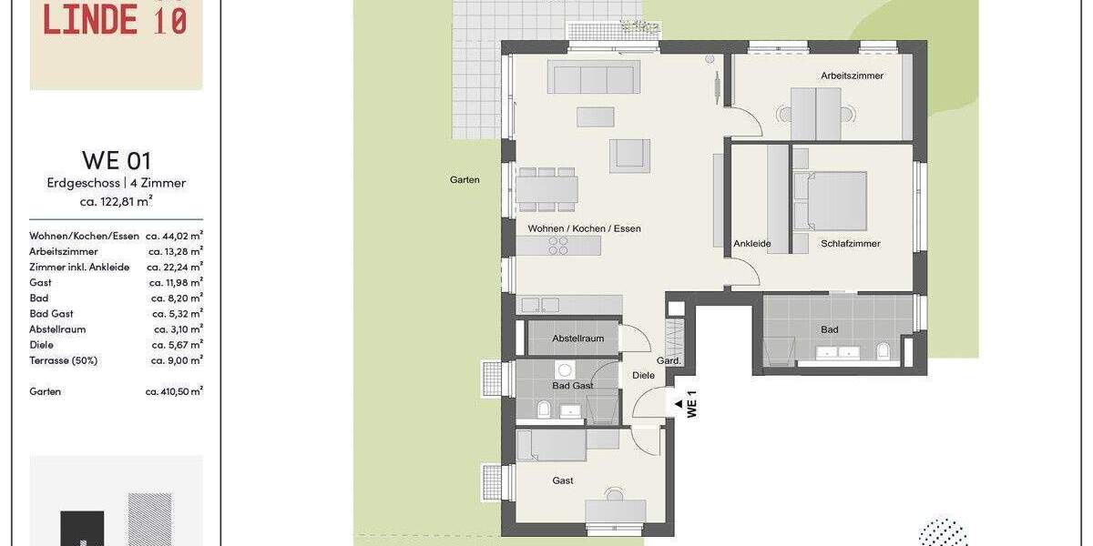 Etagenwohnung Glienicke/Nordbahn Nordbahn - 4 Zimmer, 122 m&sup2;, 799.000&euro; | Angebot:25716964