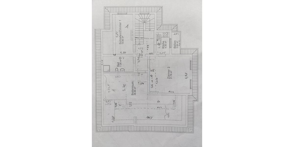 Dachgeschoßwohnung Berlin Steglitz-Zehlendorf - 3 Zimmer, 79 m&sup2;, 1.260&euro; | Angebot:25854994