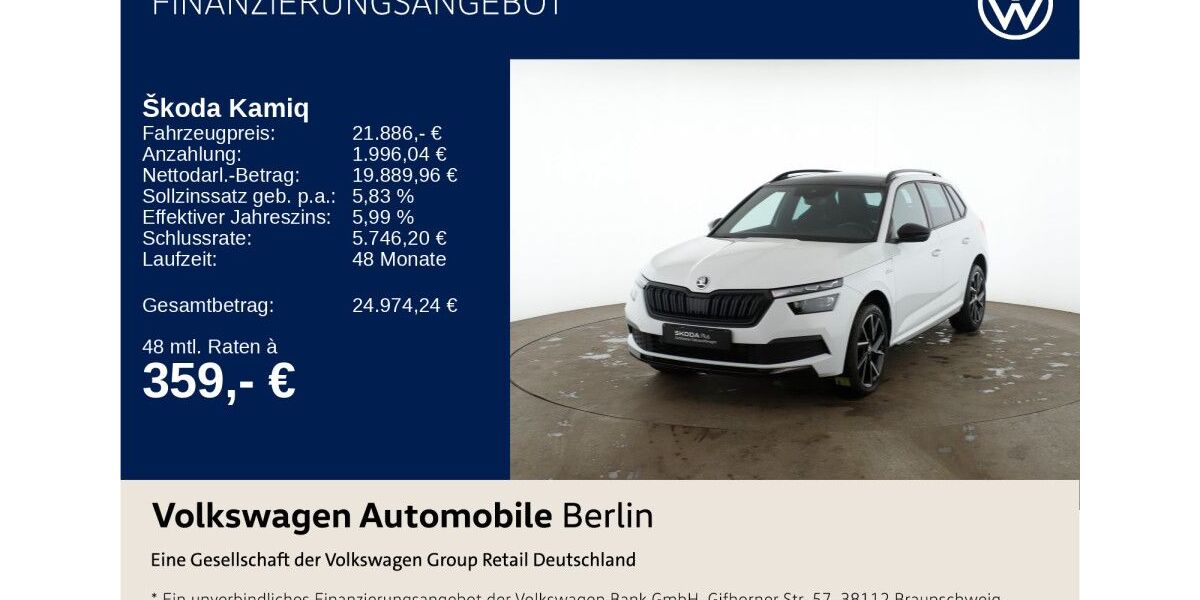 Skoda Kamiq 89.715 km 21.663 &euro; Berlin 12681
