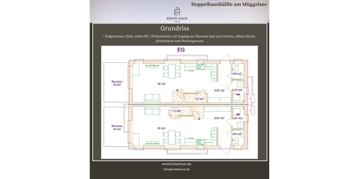 Doppelhaushälfte Berlin Müggelheim - 5 Zimmer, 122 m&sup2;, 565.000&euro; | Angebot:25927597
