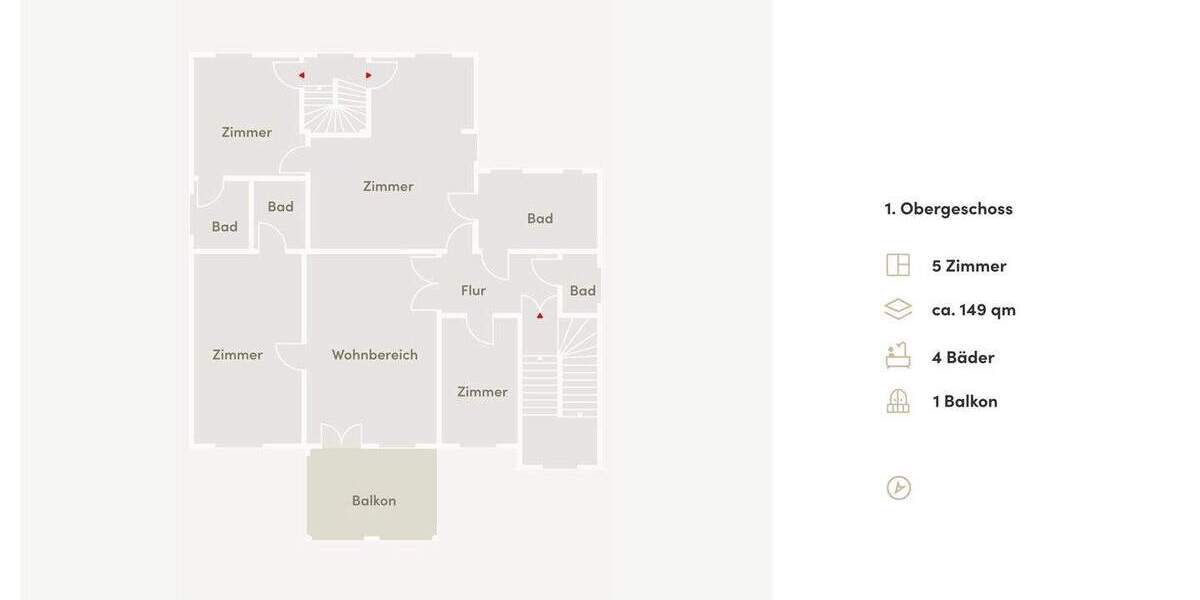 Etagenwohnung Berlin Lichterfelde - 5 Zimmer, 148 m&sup2;, 895.000&euro; | Angebot:25700790