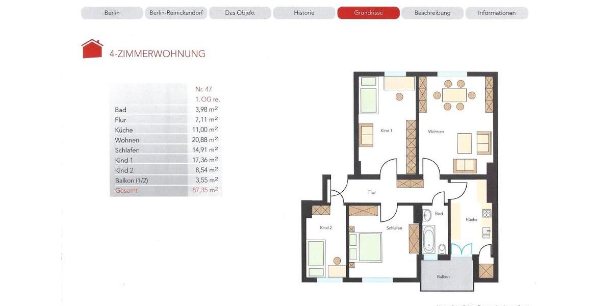 Mehrfamilienhaus, Wohnhaus Berlin Tempelhof-Schöneberg - 4 Zimmer, 87 m&sup2;, 379.000&euro; | Angebot:26168524