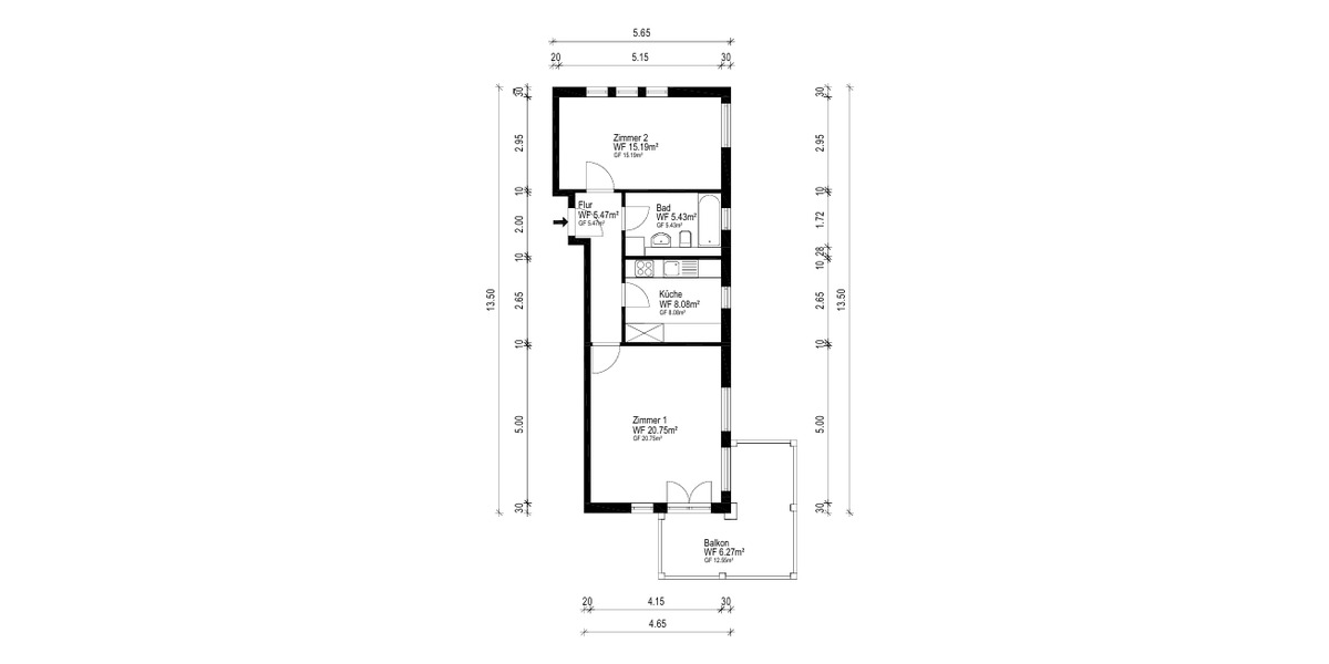 Einfamilienhaus Potsdam Berliner Vorstadt - 2 Zimmer, 349.000&euro; | Angebot:25700009