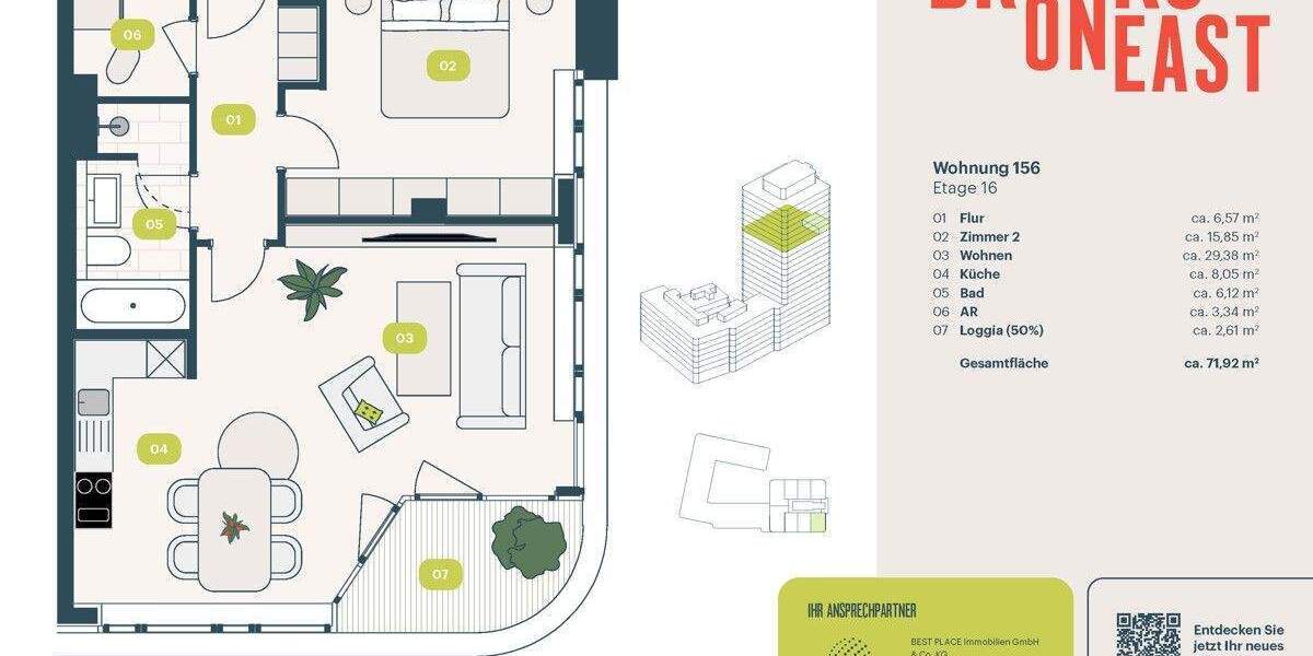 Etagenwohnung Berlin Friedrichshain - 2 Zimmer, 71 m&sup2;, 869.000&euro; | Angebot:25756139