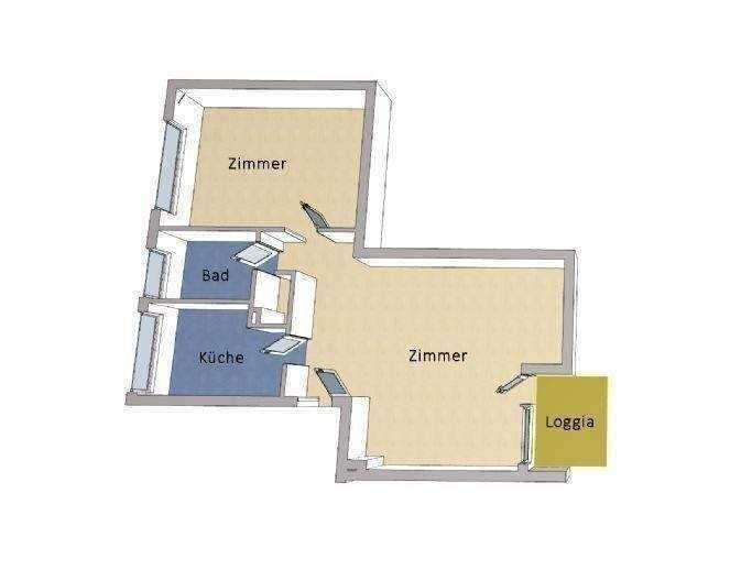 Etagenwohnung Berlin Spandau - 2 Zimmer, 57 m&sup2;, 230.000&euro; | Angebot:25983100