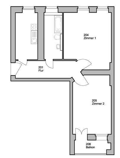 Etagenwohnung Berlin Neukölln - 2 Zimmer, 67 m&sup2;, 379.000&euro; | Angebot:25992005