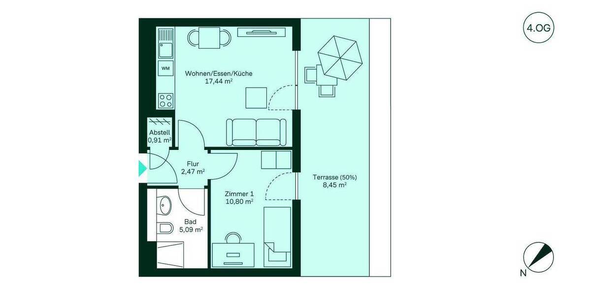 Etagenwohnung Berlin Buch - 2 Zimmer, 45 m&sup2;, 299.900&euro; | Angebot:26766878