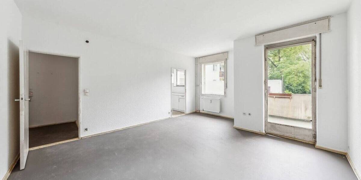 Barrierearme 1-Zimmer-Wohnung mit Balkon ins Grüne - ruhig, hell und mit Potenzial 1 zimmer