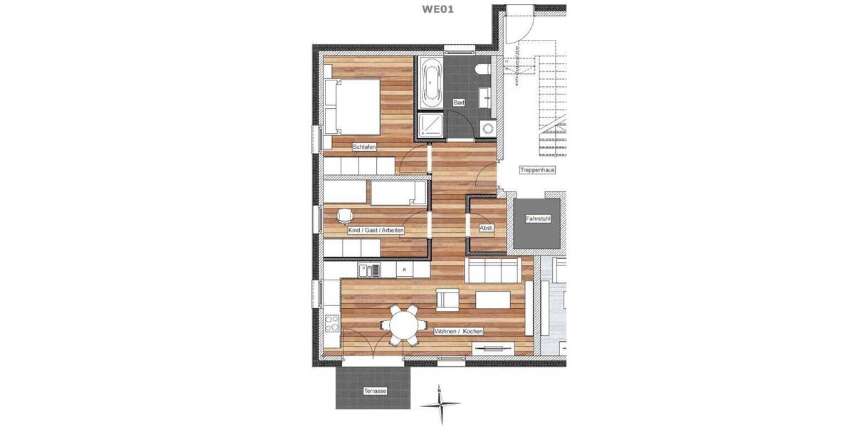 Terrassenwohnung Petershagen/Eggersdorf Mitte - 3 Zimmer, 68 m&sup2;, 298.800&euro; | Angebot:26389743