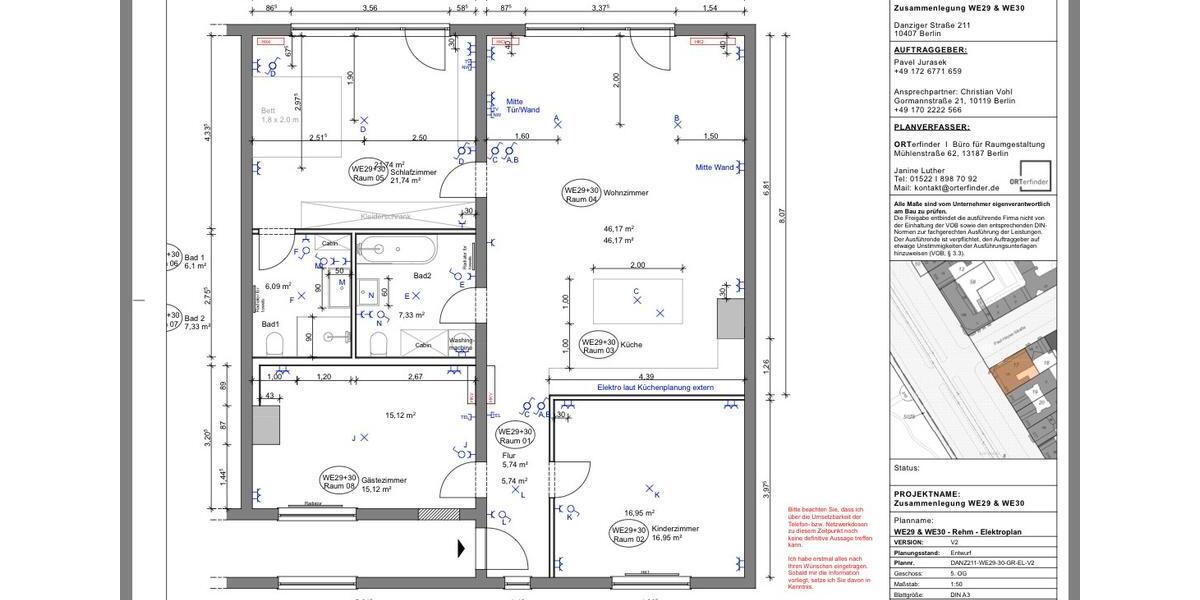 Etagenwohnung Berlin Pankow - 5 Zimmer, 120 m&sup2;, 2.500&euro; | Angebot:25947904