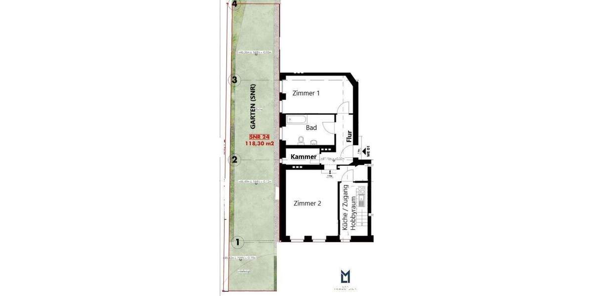 Etagenwohnung Berlin Niederschönhausen - 2 Zimmer, 129 m&sup2;, 319.000&euro; | Angebot:25929467