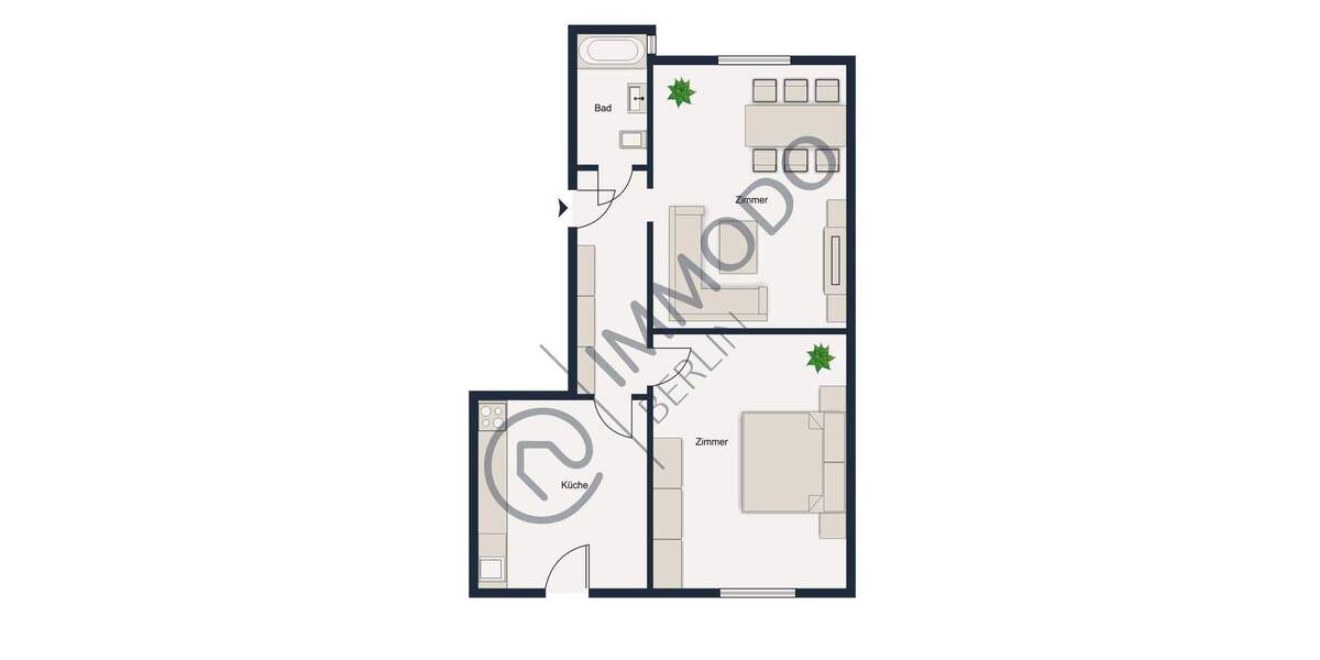 Terrassenwohnung Berlin Lichterfelde - 2 Zimmer, 55 m&sup2;, 210.000&euro; | Angebot:25805980