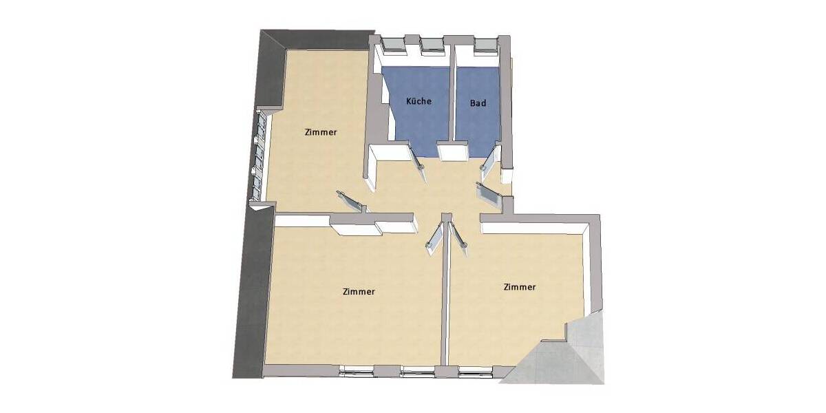 Etagenwohnung Hennigsdorf - 3 Zimmer, 61 m&sup2;, 219.000&euro; | Angebot:26730467