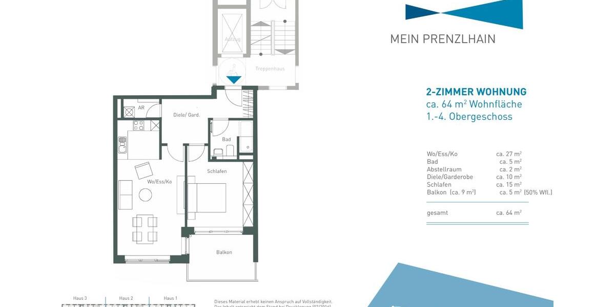 Etagenwohnung Berlin Friedrichshain-Kreuzberg - 2 Zimmer, 64 m&sup2;, 455.000&euro; | Angebot:27235412