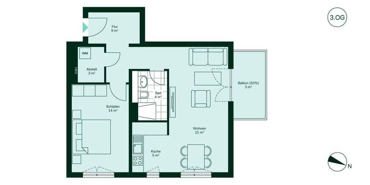 Kompakt und rundum geborgen 2 zimmer