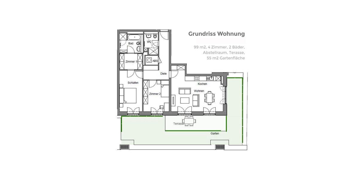 Erdgeschoßwohnung Berlin Treptow-Köpenick - 3.5 Zimmer, 99 m&sup2;, 2.162&euro; | Angebot:26577402