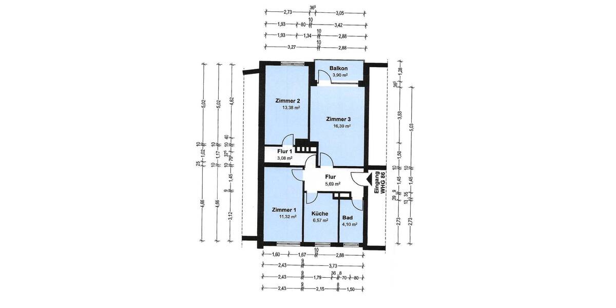 Etagenwohnung Berlin Westend - 3 Zimmer, 61 m&sup2;, 298.000&euro; | Angebot:26674910