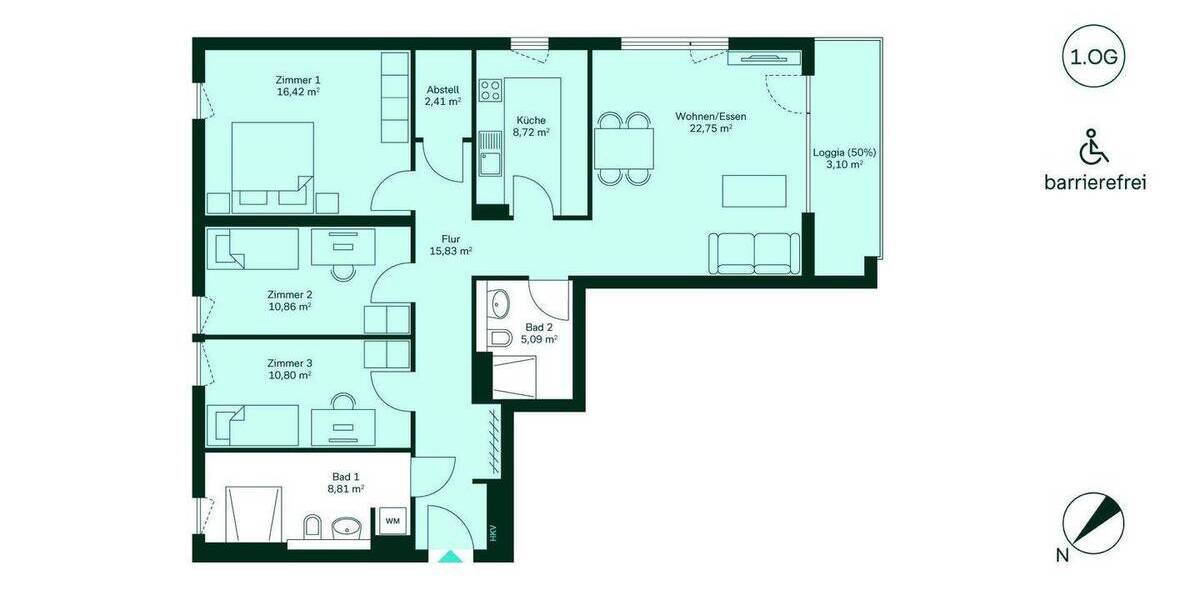 Etagenwohnung Berlin Buch - 4 Zimmer, 105 m&sup2;, 619.900&euro; | Angebot:26804454