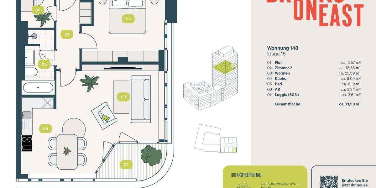 Etagenwohnung Berlin Friedrichshain - 2 Zimmer, 71 m&sup2;, 849.000&euro; | Angebot:25718076