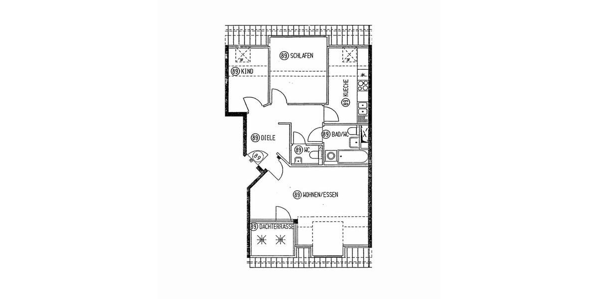 Dachgeschoßwohnung Berlin Tempelhof-Schöneberg - 3 Zimmer, 70 m&sup2;, 1.200&euro; | Angebot:26003039