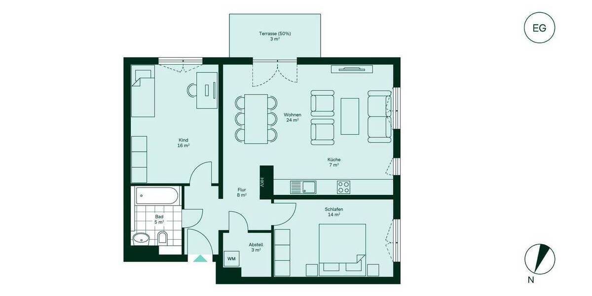 Etagenwohnung Wildau - 3 Zimmer, 78 m&sup2;, 392.900&euro; | Angebot:25957388