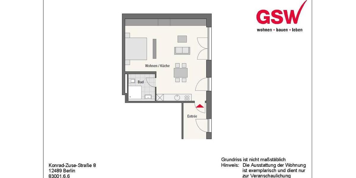 Etagenwohnung Berlin Treptow-Köpenick - 1 Zimmer, 58 m&sup2;, 710&euro; | Angebot:26193296